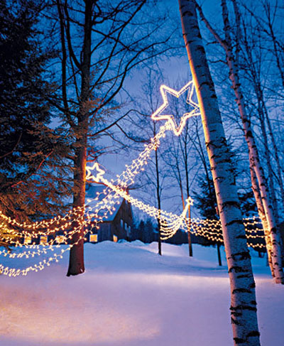 christmas decor, outdoor stars, гирлянды-звезды для двора, декор для дома